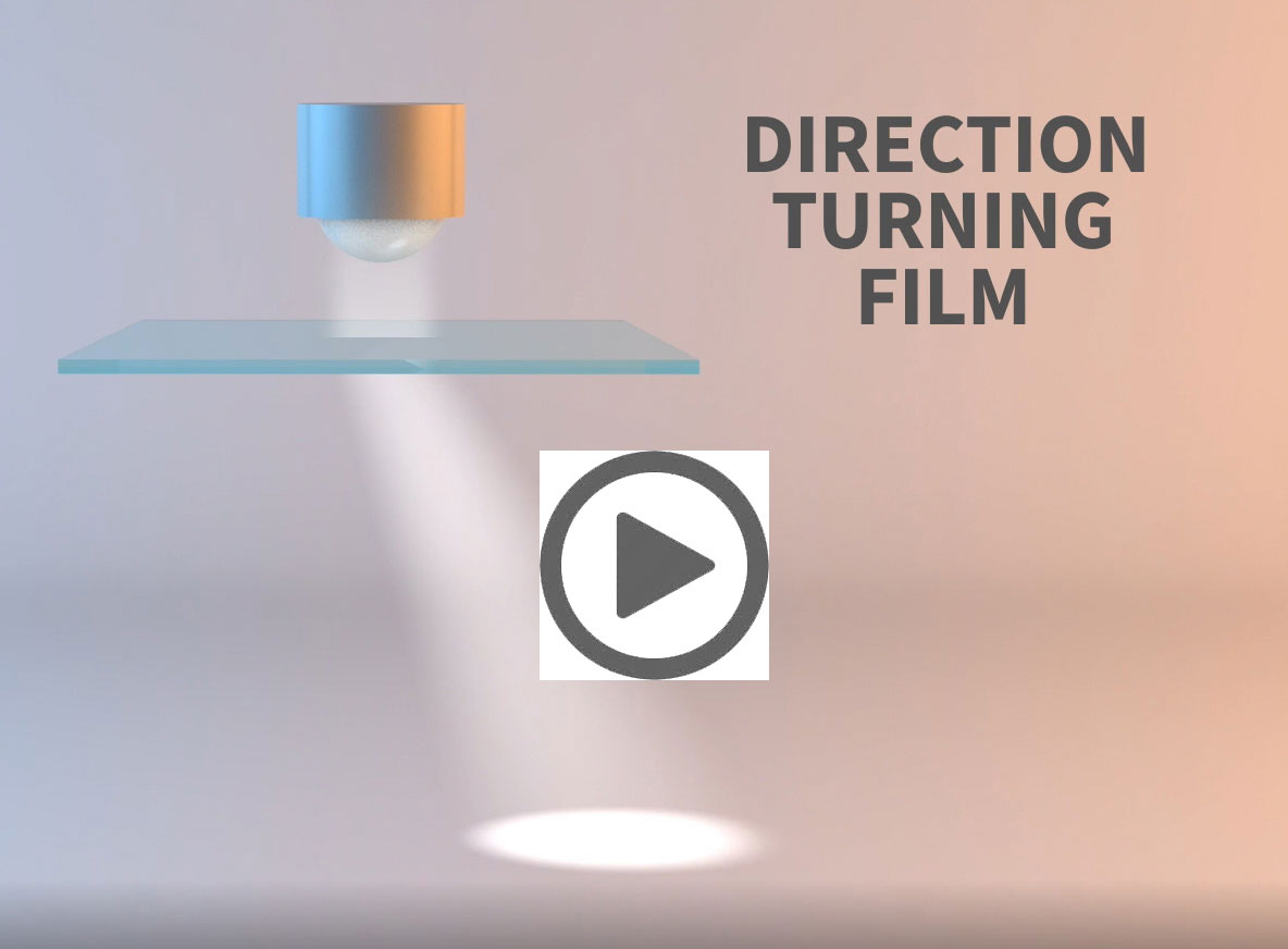 spreading a light source with direction turning film 