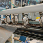 Industrial roll-to-roll replication and lamination of holographic optical films for in-plane HUD systems.