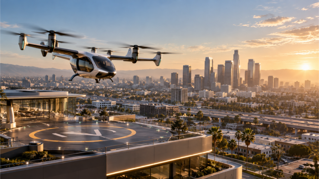 EVTOL Takeoff over Los Angeles